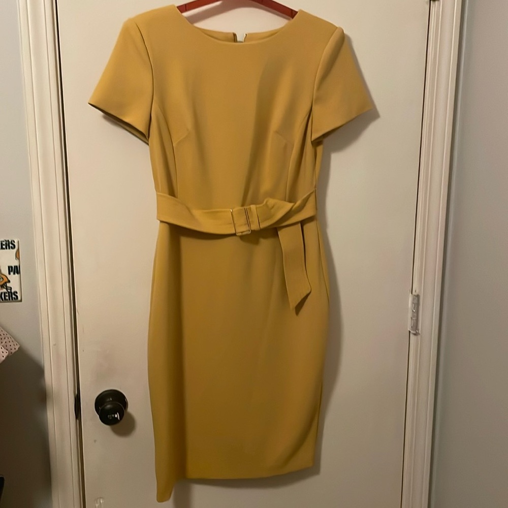 Calvin Klein, yellow mini dress, size 10